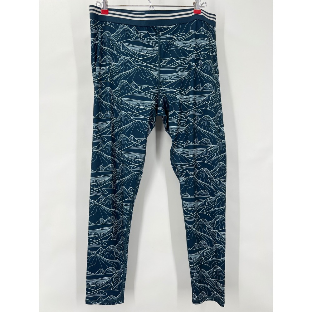 Kyodan Womens XL Teal Mountain Print Activewear Leggings Yoga Pants Athileisure‎